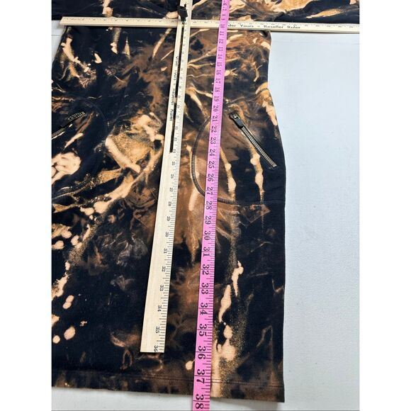 Athleta Women's Black Tan Tie Dye Raglan Sleeve Sweatshirt Sheath Dress Medium - Picture 9 of 9